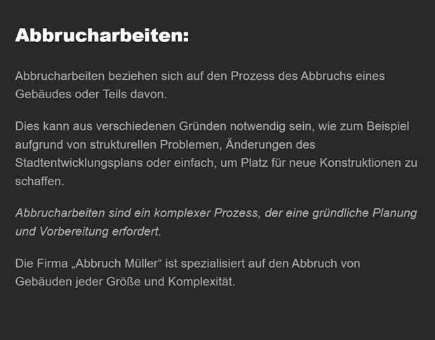 Abbrucharbeiten 