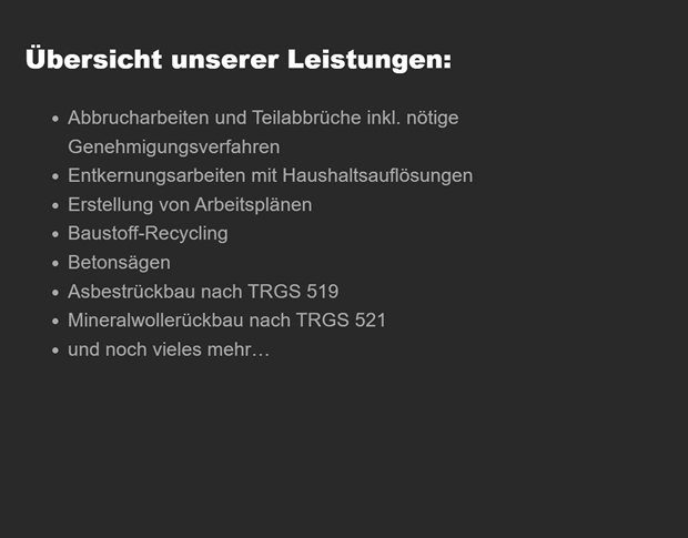 Asbestr&uuml;ckbau & Asbestentsorgung 