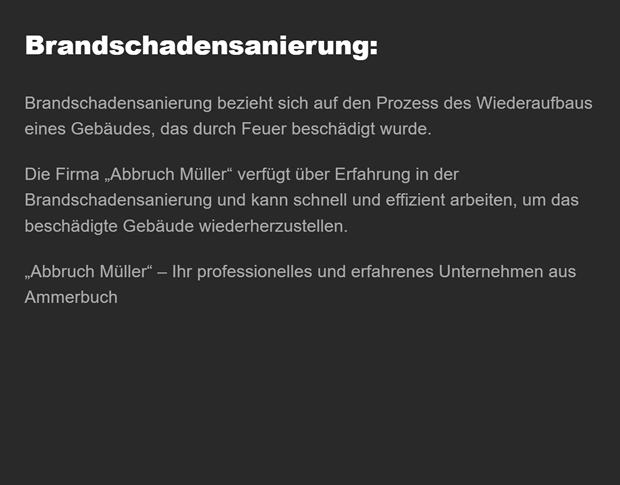 Brandschadensanierung 