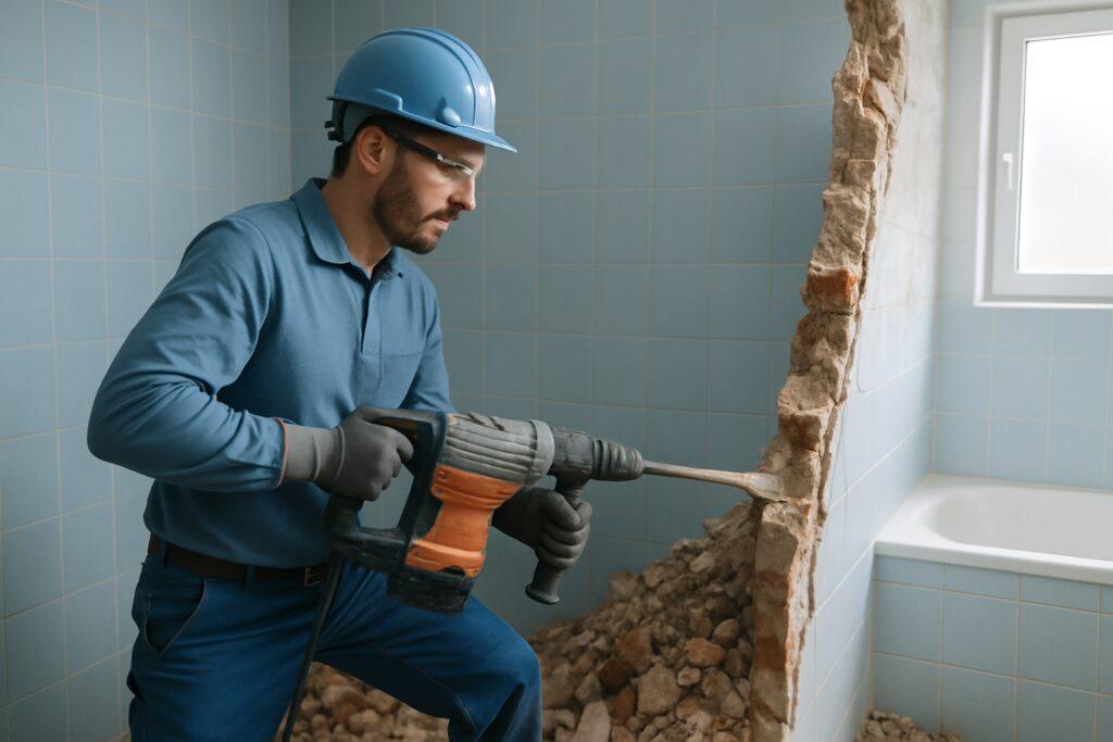 Wände im Bad entfernen