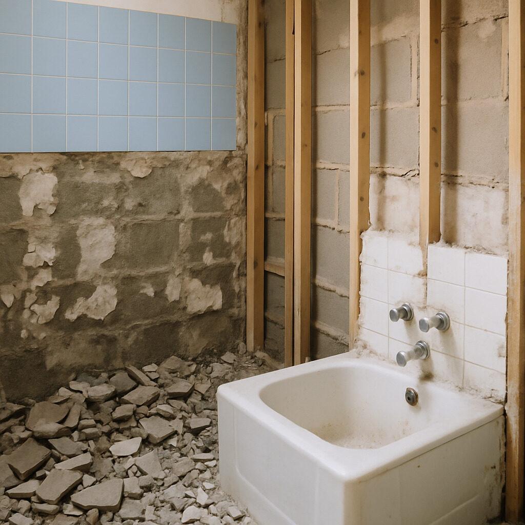 Rückbau im Sanitärbereich