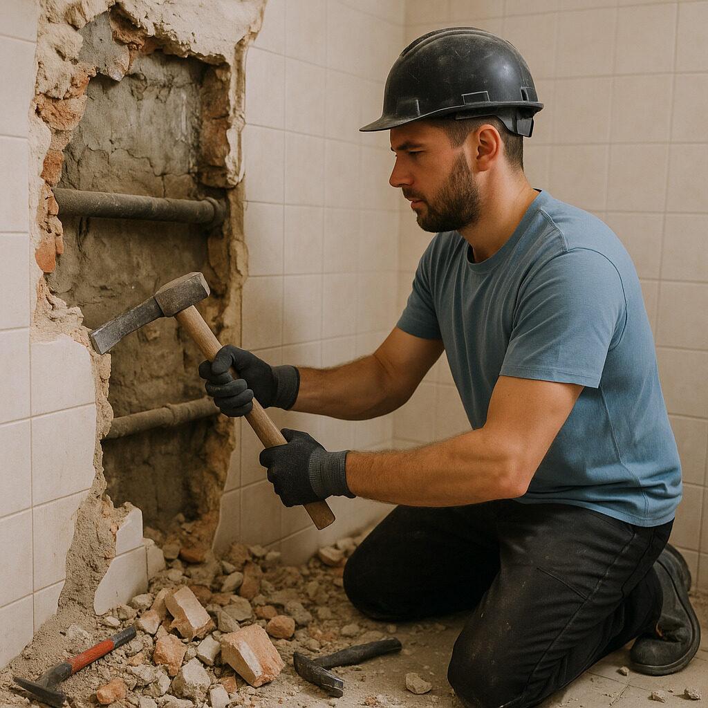 Wände im Bad entfernen und Rückbau